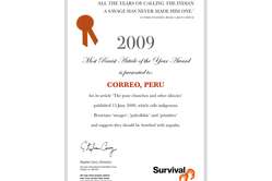 Most Racist Article of the Year Award 2009, presented to Correo newsaper, Peru.