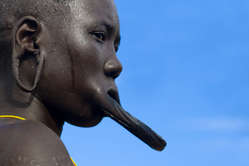 The Mursi are one of the tribes living along the Omo Valley.