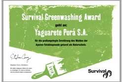 Survivals Greenwashing Award geht an Viehzucht-Unternehmen Yaguarete Porá. © Survival