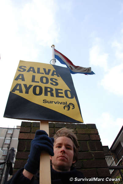 London protest urging action by the Paraguayan government at its embassy in Kensington