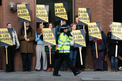 London protest urging action by the Paraguayan government at its embassy in Kensington