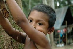 Nukak boy in south-east Colombia