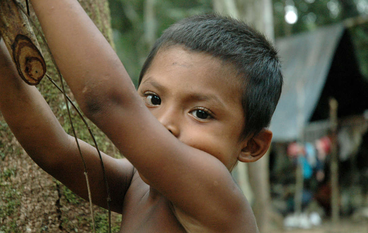 Nukak boy in south-east Colombia
