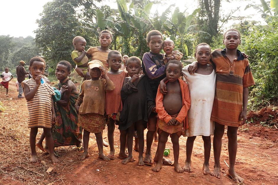 The health of many Baka, Mbendjele and other "Pygmy" children in many regions has suffered in various ways following sedentarization, due to poor nutrition, for example, and higher incidence of communicable diseases.

Hunting for game in the rainforests across Central Africa is becoming harder due to over-hunting – in response to the demand for bushmeat in logging camps and cities across the region – and the confiscation of legally hunted bushmeat by the authorities in many of the area’s national parks.

Some Mbendjele children in the Republic of Congo are also being employed by immigrant market traders to clean out latrines; often they are only paid in glue to sniff.
