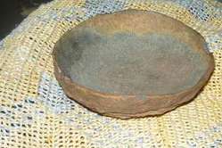 A clay dish for toasting seeds was found where the isolated Indian was spotted.