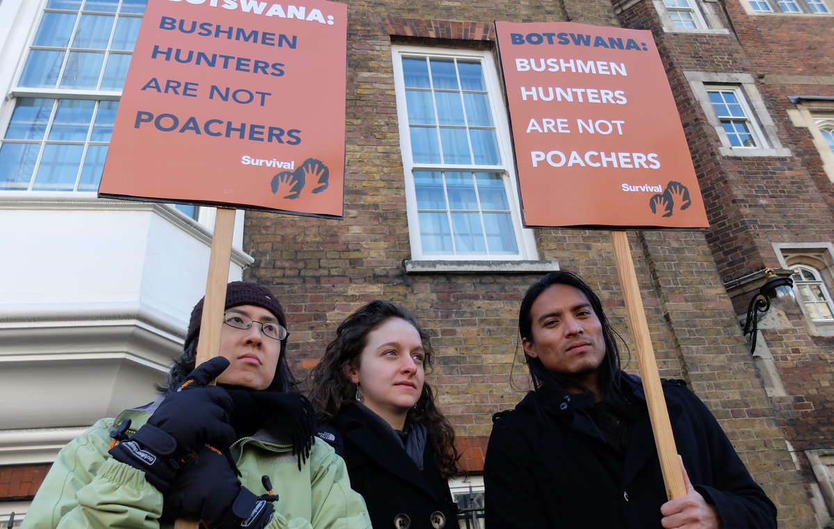 Protesters outside the 'London Conference on the Illegal Wildlife Trade 2014'.