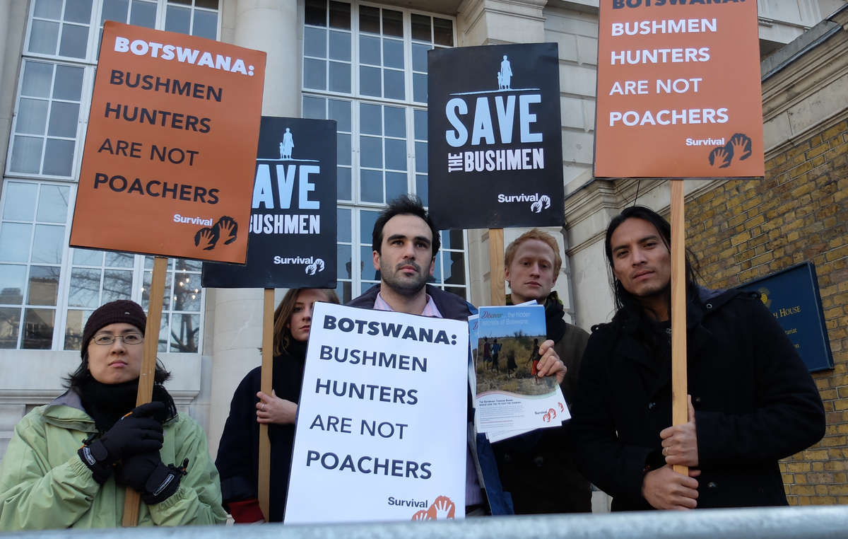 Protesters outside the 'London Conference on the Illegal Wildlife Trade 2014'.