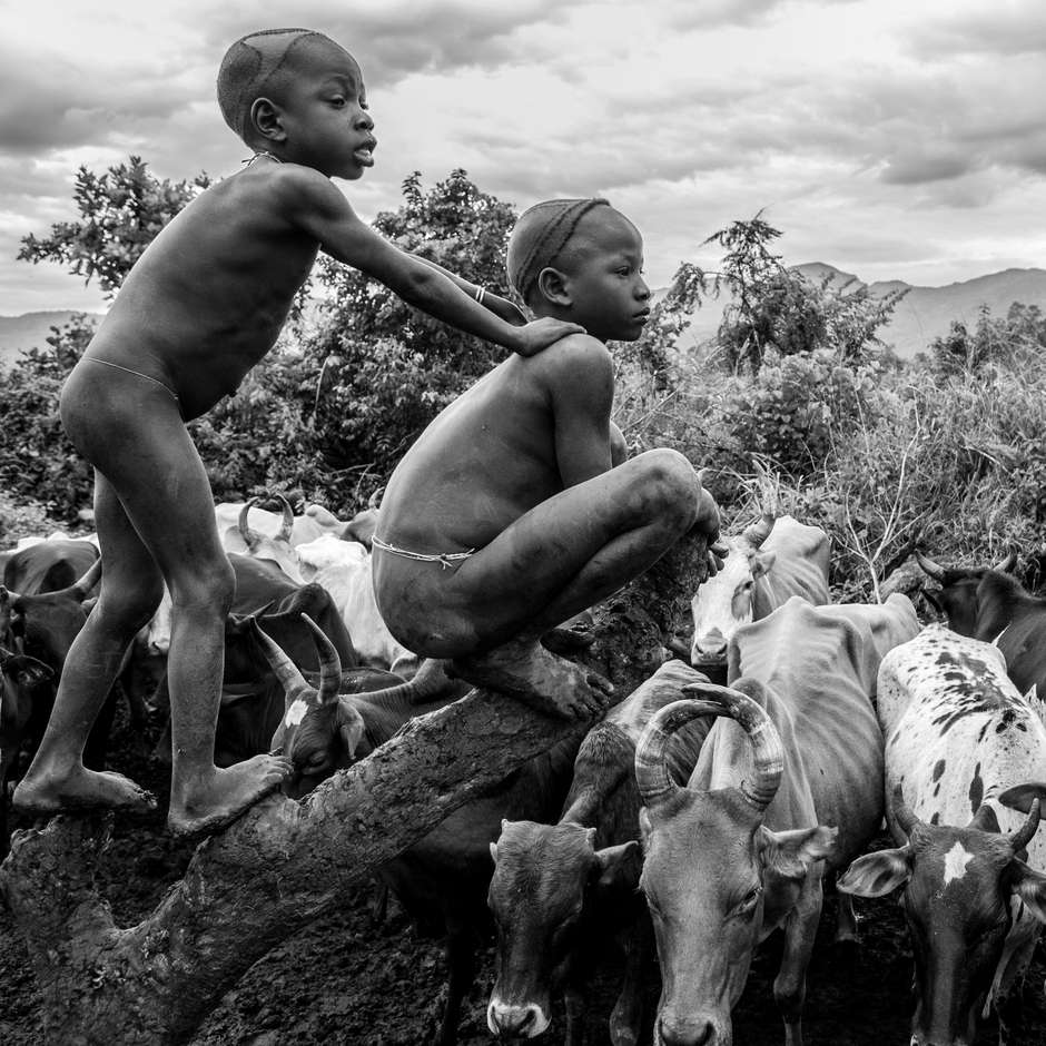 Mai 2015: Surma-Kinder, Omo-Tal, Äthiopien.

Das "Untere Omo-Tal":http://www.survivalinternational.de/indigene/omo im Südwesten Äthiopiens ist die Heimat von unterschiedlichen indigenen Völkern, darunter die Surma, die zusammen rund 200.000 Angehörige zählen. Viele dieser Gemeinden werden von Äthiopiens Regierung mit Gewalt von ihrem Land vertrieben, um Platz für Agrotreibstoff-Plantagen sowie Zuckerrohr- und Baumwoll-Plantagen zu schaffen. Am Omo-Fluss entsteht derzeit auch der riesige Staudamm Gibe III. Wenn er vollendet ist, wird er das Gleichgewicht der Umwelt und die Lebensweise der Völker zerstören, die eng mit dem Fluss und seinen jährlichen Überflutungen verbunden ist.