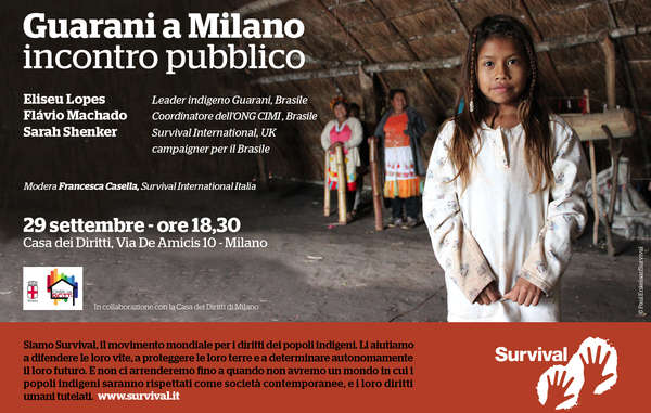 Lunedì 29 settembre, Eliseu Lopes, leader Guarani, sarà alla Casa dei Diritti di Milano per parlare del suo popolo e della resistenza della sua comunità alle continue violazioni dei diritti umani.